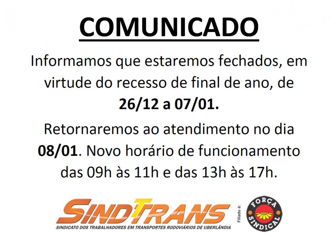 Comunicado Importante!