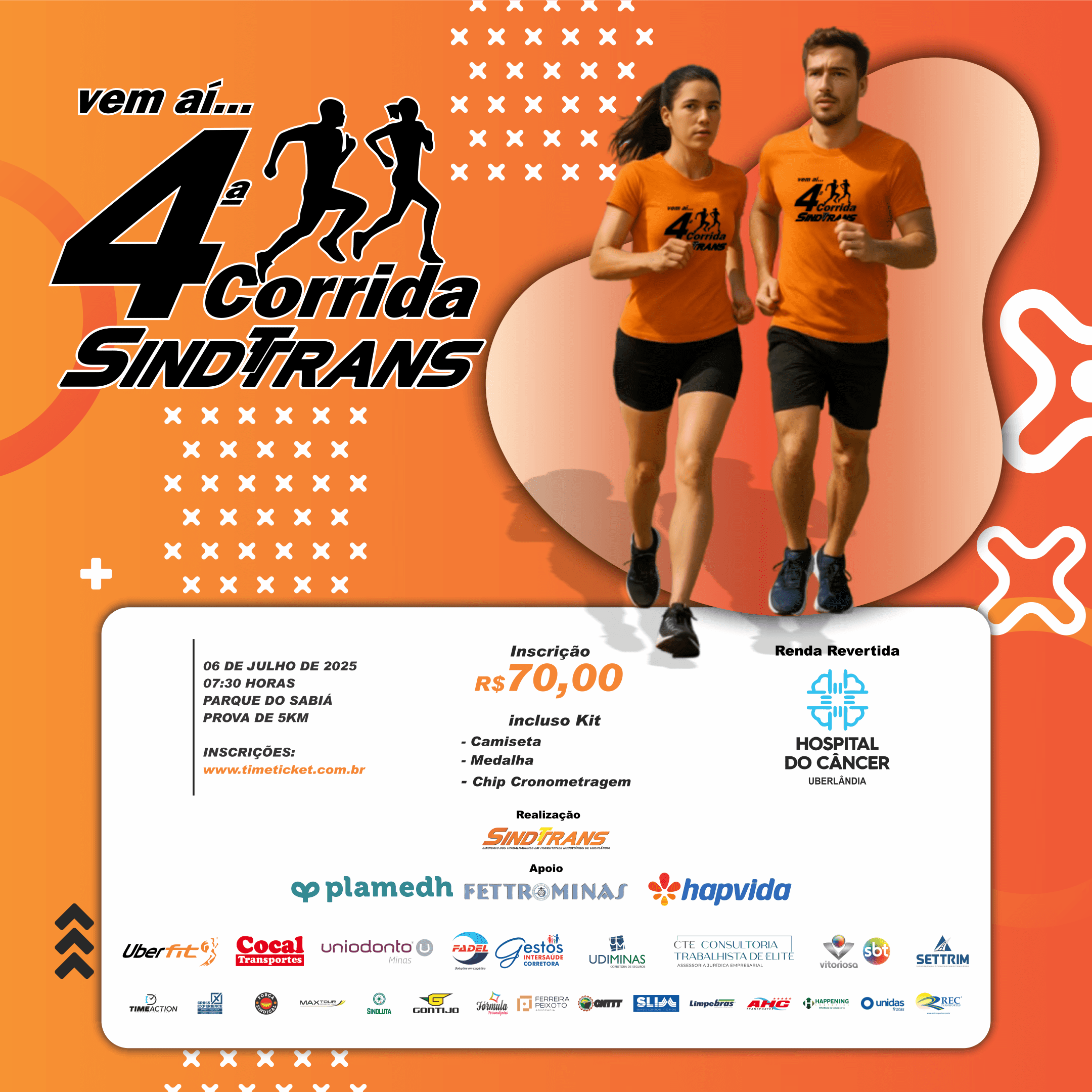 SINDTTRANS lança a 4ª Corrida Solidária em prol do Hospital do Câncer de Uberlândia
