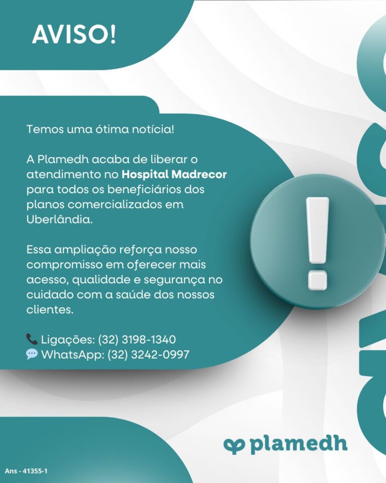 Plamedh amplia rede credenciada e passa a oferecer atendimento no Hospital MadreCor em Uberlândia