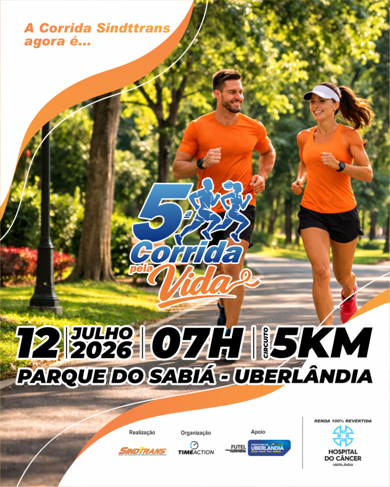 5ª Corrida Pela Vida: Sindttrans promove evento beneficente em apoio ao Hospital do Câncer de Uberlândia